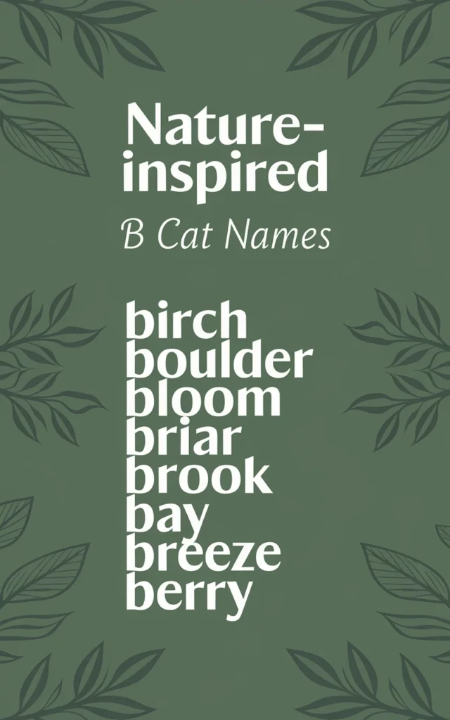 Nature Inspired B Cat Names