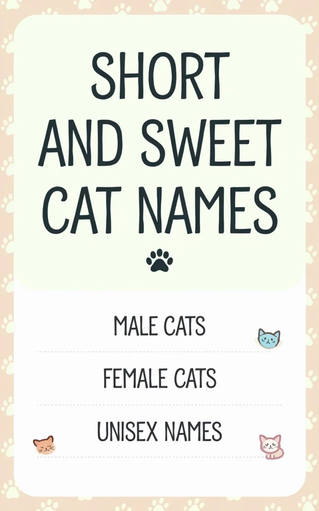 Short and Sweet Cat Names