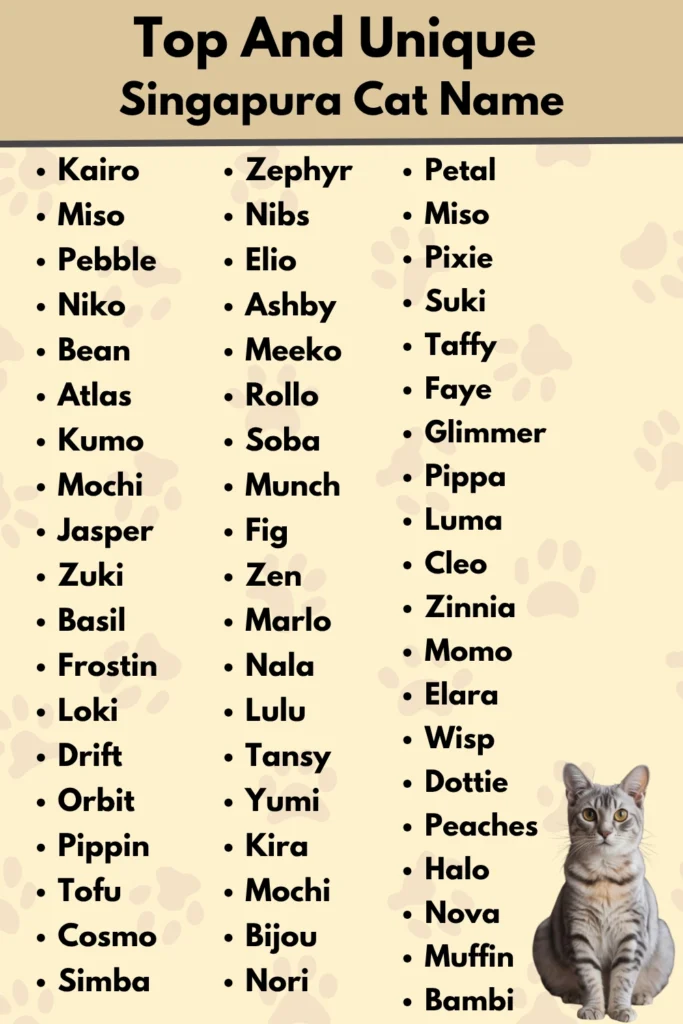 Top And Unique
Singapura Cat Name