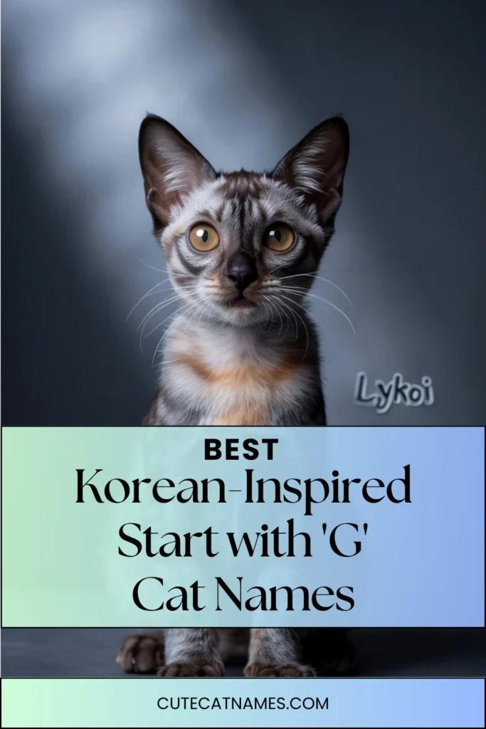 Korean-Inspired 'G' Cat Names