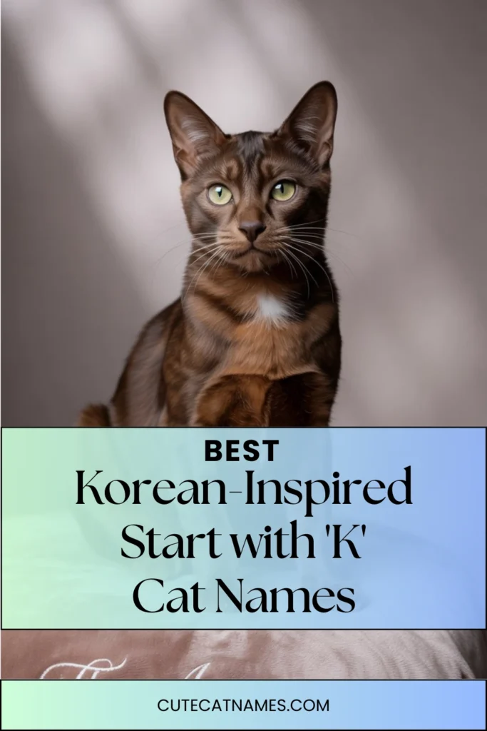 Korean-Inspired 'K' Cat Names